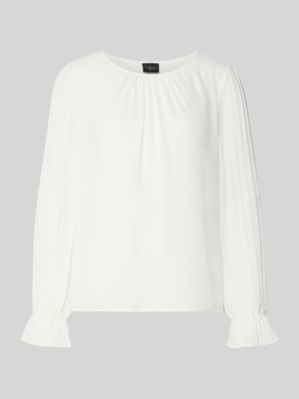 s.Oliver BLACK LABEL Regular fit blouse met lange mouwen met volants Offwhite - 2