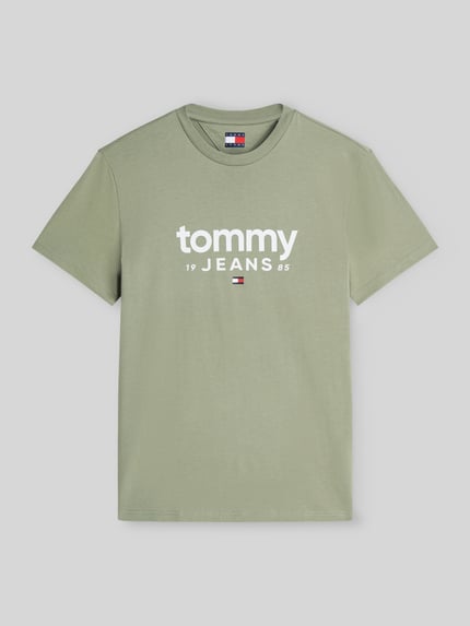 Tommy Jeans relaxed fit T-shirt van puur katoen met labelopschrift Rietgroen - 2