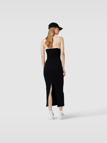 ROTATE Maxikleid mit Label-Stitching Black 5