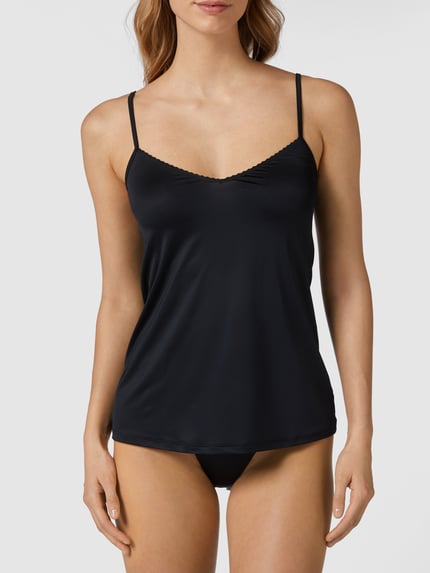 HANRO Top van satijn, model Satin Deluxe Zwart - 1