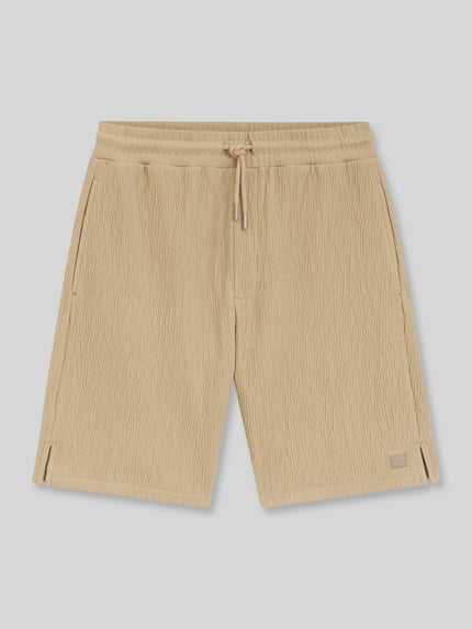 HUGO Relaxed Fit Shorts aus Baumwoll-Mix Modell 'DENOSHORT' Beige 2