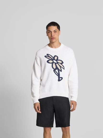 MAISON KITSUNÉ Pullover in Strick-Optik Weiss 4