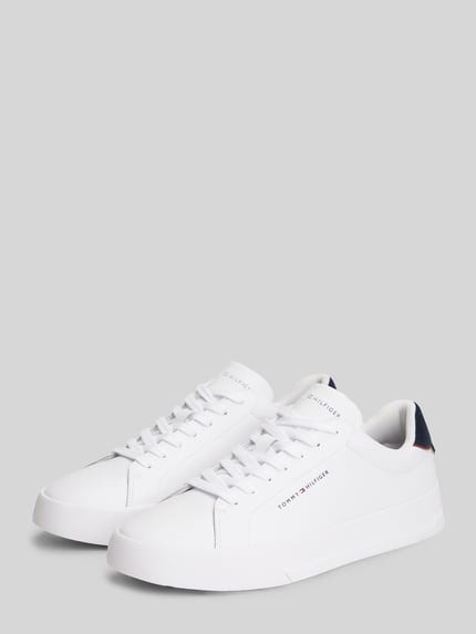 Tommy Hilfiger Sneaker aus Leder-Mix mit Label-Details Weiss 1