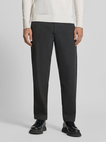 BOSS Orange Regular Fit Stoffhose mit Bundfalten Anthrazit 4