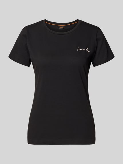BOSS Orange regular fit T-shirt van puur katoen model 'C-Elove_4' Zwart - 2