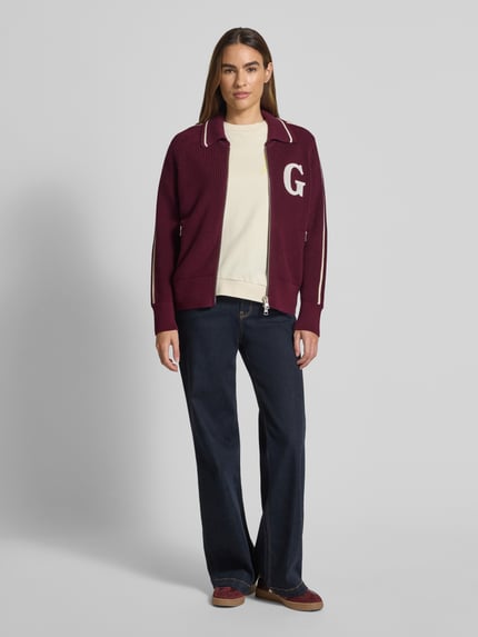 GANT Strickjacke mit Label-Stitching Bordeaux 1