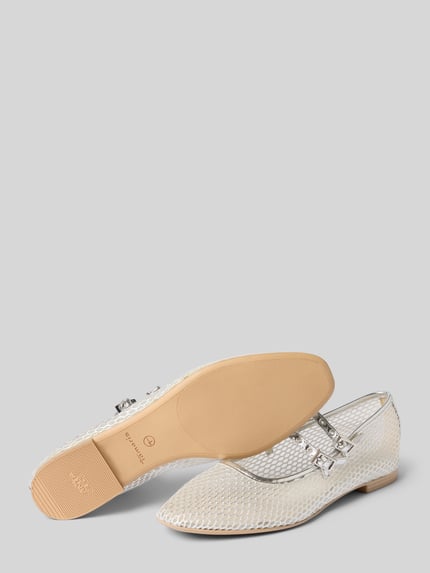 Tamaris Ballerina's in mesh look met doornsluiting Zilver - 4
