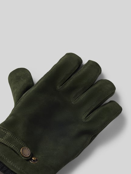 Hestra Handschoenen van echt leer model 'Bergvik' Donkergroen - 3