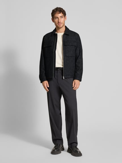 JACK & JONES Premium Overhemdjack met borstzakken, model 'RUSSEL' Antraciet gemêleerd - 1