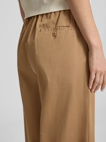 Weekend Max Mara Regular Fit Weite Hose aus reiner Baumwolle Modell 'GOLFO' Hellbraun 3