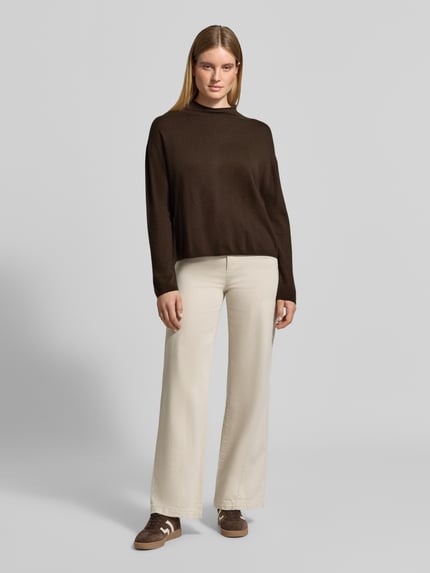 Marc O'Polo Pullover mit Mock Neck Dunkelbraun 1