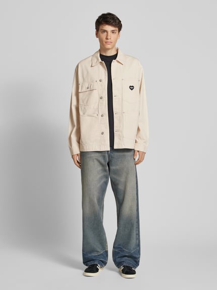 Carhartt Work In Progress Jeansjack met opgestikte zakken, model 'DREWE CHORE' Offwhite - 1