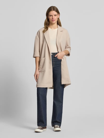 PIECES Kardigan o kroju relaxed fit z rękawem 3/4 model 'DAISY' Szarobrązowy 1