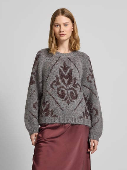 MOS MOSH Loose Fit Strickpullover aus Woll-Mix Modell 'Daya' Mittelgrau 4