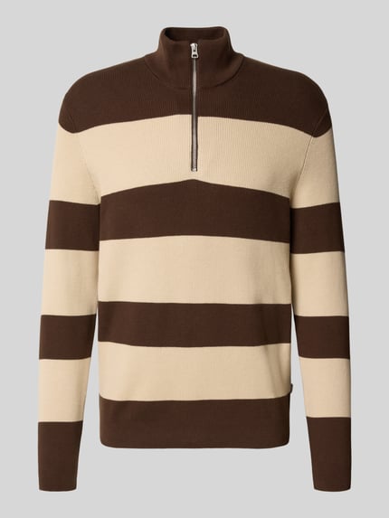ONLY & SONS Regular fit schipperstrui van katoenmix, model 'PHIL' Donkerbruin - 2