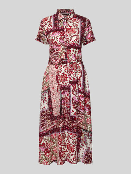 Christian Berg Woman Selection Midi-jurk met strikceintuur Felroze - 2