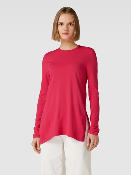 MM by Max Mara Gebreide pullover met zijsplitten, model 'ARNES' Fuchsia - 4