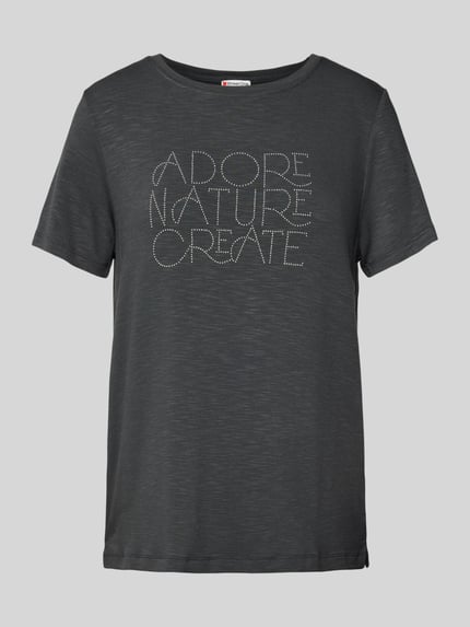 Street One T-shirt zdobiony kamieniami Antracytowy 2