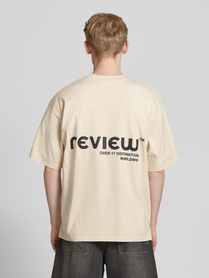 REVIEW T-Shirt mit Label-Print Ecru 5