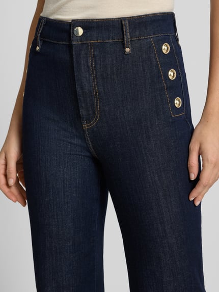 GUESS High Waist Palazzo Jeans mit seitlichen Knöpfen Dunkelblau 3