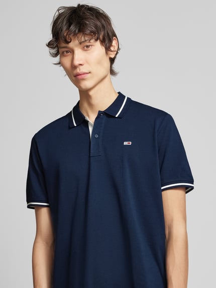 Tommy Jeans Regular fit poloshirt met logostitching Marineblauw - 3