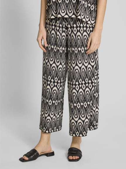 Christian Berg Woman Wide leg stoffen broek met tunnelkoord Zwart - 4