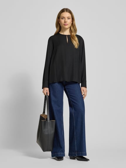 Tommy Hilfiger Relaxed fit blouse met lange mouwen van pure viscose BLACK - 1