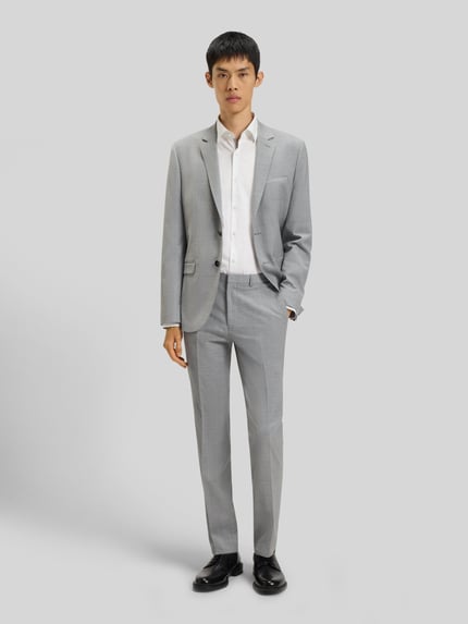 HUGO Slim Fit Anzughose aus Woll-Mix Modell 'HESTEN' Silber 1