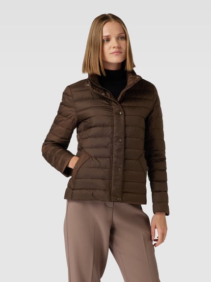 GANT Gewatteerd jack met labeldetail Middenbruin - 4