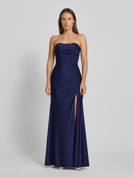 Mascara Abendkleid mit verlängertem Rücken und Raffungen Marine 4