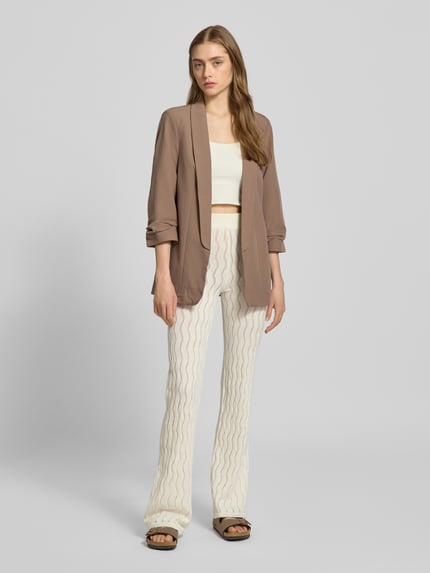 PIECES Regular Fit Longblazer mit Viskose-Anteil Modell 'BOSELLA' Taupe 1