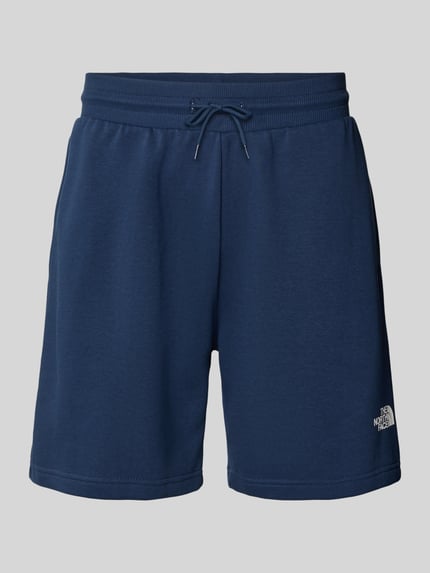 Produktfoto, Shorts mit Logo von The North Face in Dunkelblau aus Baumwoll-Mix, Regular-Fit, Elastischer Bund, Bundweite 41 cm, Innenbeinlänge 18 cm