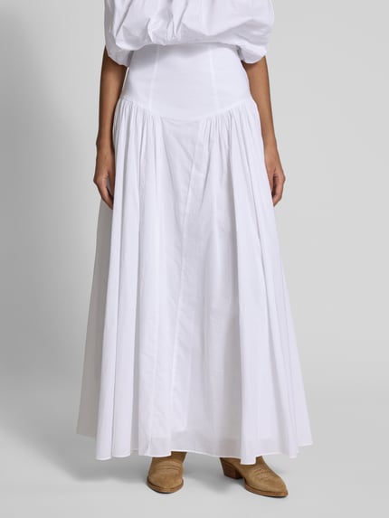 Bardot Maxirok in laagjeslook, model 'AMORETTE' Wit - 4