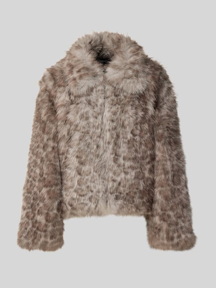 VERO MODA Webpelzjacke mit Umlegekragen VMLIA SHORT Mittelgrau 2