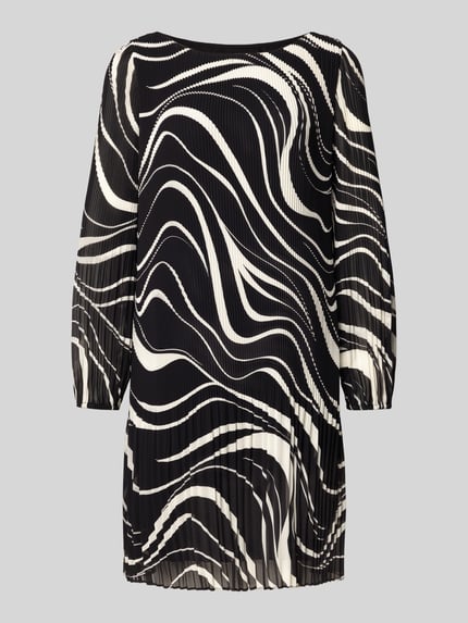 s.Oliver BLACK LABEL Plisseekleid mit Allover-Muster Metallic Black 2