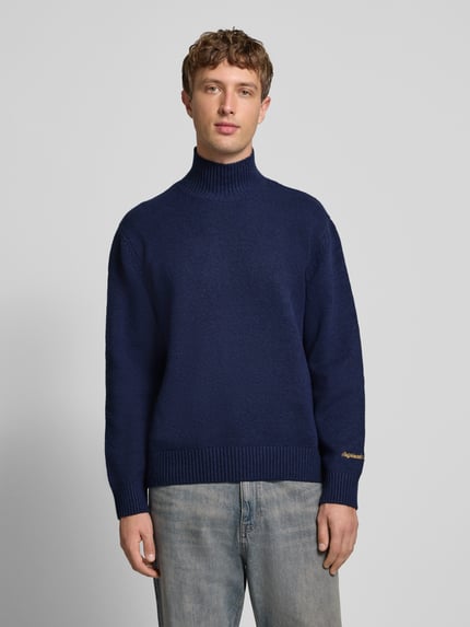 JACK & JONES Col-pullover met geribde boorden model 'NORREBRO' Donkerblauw - 4