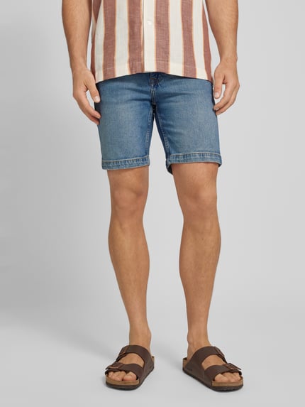 MANGO Slim Fit Jeansshorts im 5-Pocket-Design Modell 'JAROD' Blau 4