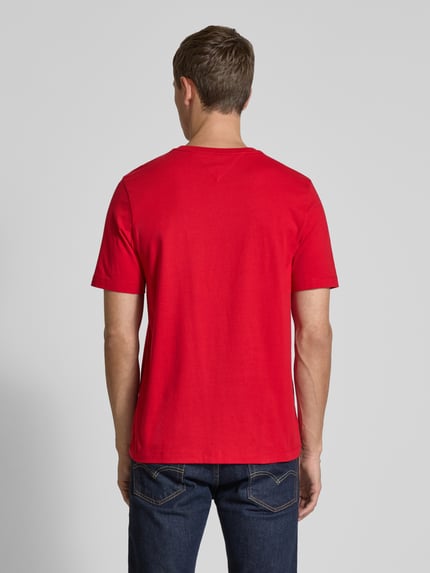 Tommy Hilfiger T-shirt o kroju regular fit z czystej bawełny Czerwony 5