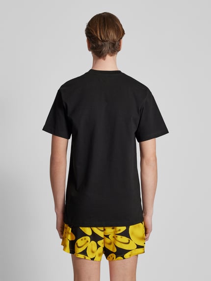 MARKET T-Shirt mit Rundhalsausschnitt Modell 'SMILEY YOUR MOM' Black 5