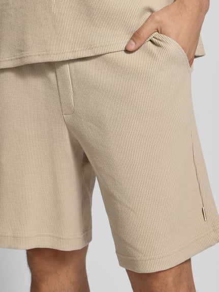 WOODBIRD Straight Leg Shorts mit Strukturmuster Modell 'Ben' Taupe 3