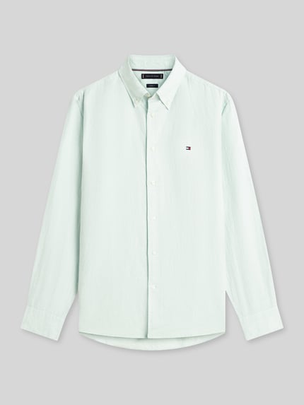 Tommy Hilfiger Regular Fit Freizeithemd aus Baumwoll-Leinen-Mix  Mint 2