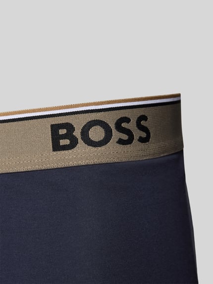 Produktfoto, Trunks aus Baumwoll-Mix im 3er-Pack Modell 'Power' von BOSS, jednokolorowy, elastyczny pas z nadrukiem z logo, wykończenie materiału: mieszanka bawełny, wielopak: 3 szt.
