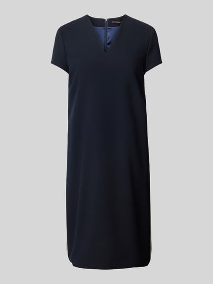 windsor. Knielange jurk met viscose en V-hals Marineblauw - 2