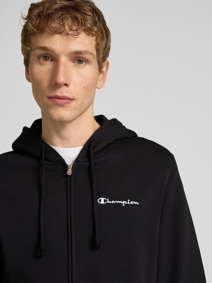 Champion Sweatjacke mit Label-Stitching Black 3
