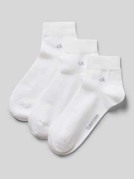 Produktfoto, Socken aus Baumwoll-Mix im 3er-Pack von CK Calvin Klein in Weiß mit feiner Struktur, sanfte Bündchen, Herren Socken von CK Calvin Klein