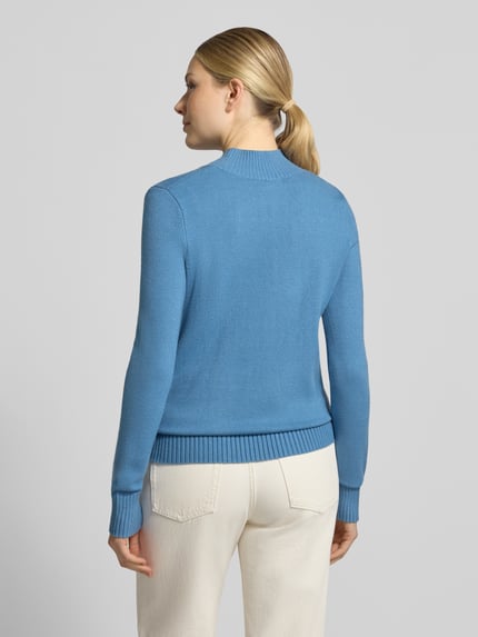 Christian Berg Woman Regular Fit Strickpullover mit Stehkragen Rauchblau Melange 5