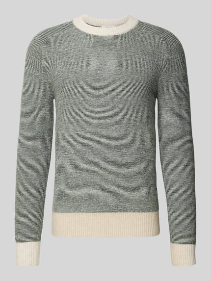Selected Regular fit gebreide pullover met mix van alpaca en wol, model 'RAI' Donkergroen - 2