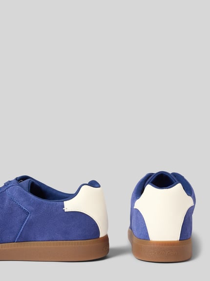 CK Calvin Klein Sneakersy skórzane z napisem z logo Królewski niebieski 2