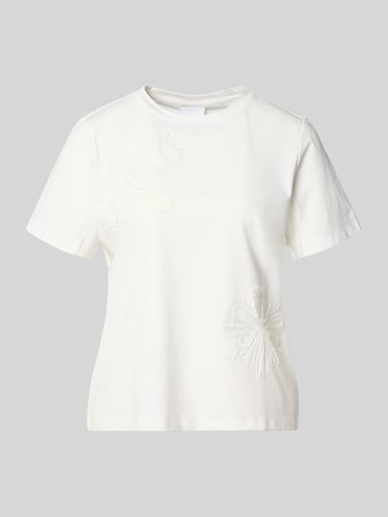 Productfoto, T-Shirt met Stitchings en ronde hals van Jake*s Collection in wit, katoen-mix, regular fit, dames, ruglengte 56 cm