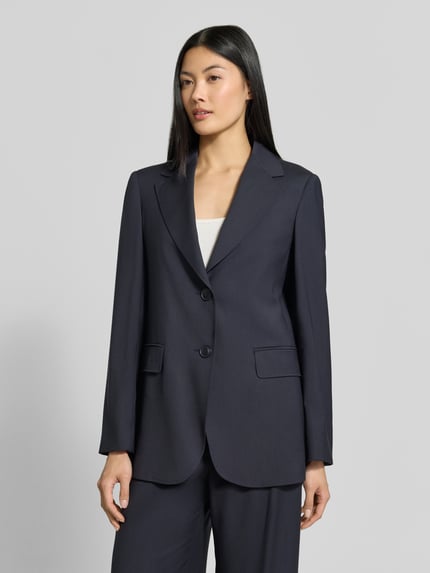 Max Mara Studio Regular Fit Longblazer aus reiner Schurwolle Modell 'ASSENZI' Marine 4